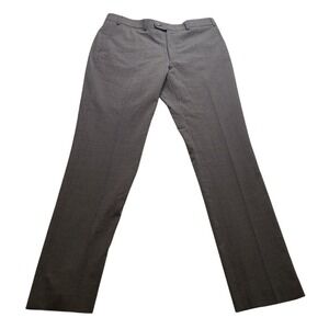Original Penguin Men's Gray Micro Houndstooth Wool Blend Dress Pants 36x34 Slim